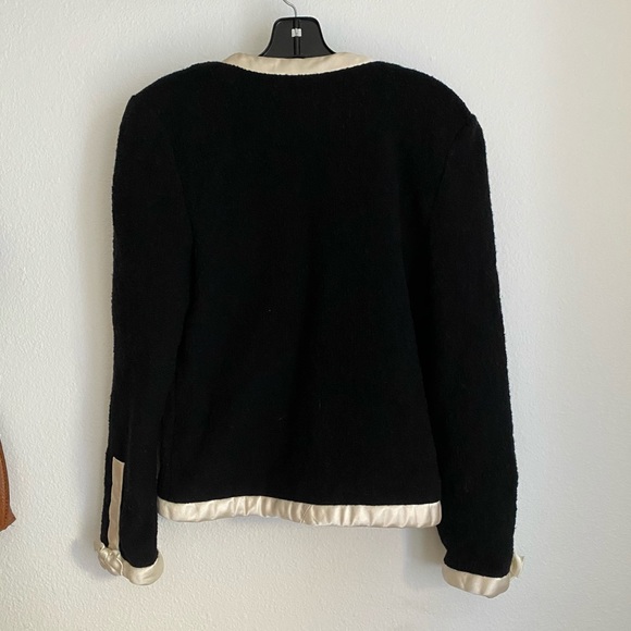 Adolfo Neiman Marcus Black Wool Jacket Cardigan - Picture 4 of 5